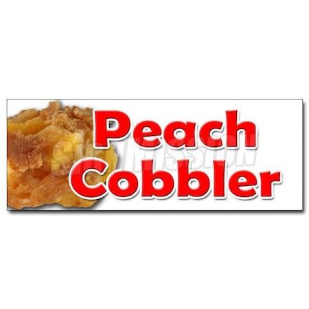 Signmission PEACH COBBLER DECAL sticker peaches pie sweet bakery crumble crust filling, D-24 Peach Cobbler D-24 Peach Cobbler